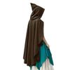 Women's Holiday Hooded Cape - Winter Gold Velvet Cloak for Halloween, Renaissance, or Christmas.