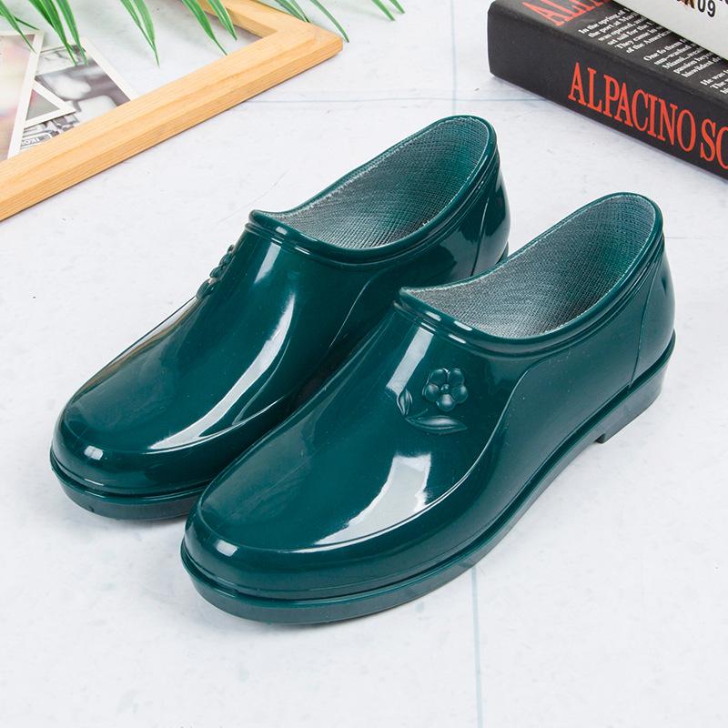 Women's Yuanbao Short Rain Boots: Non-Slip, Wear-Resistant, Warm Water Shoes for Kitchen, Spring & Autumn Wear