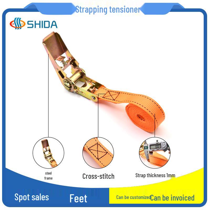 High-Strength Polyester Ratchet Cargo Straps for Packaging and Tensioning