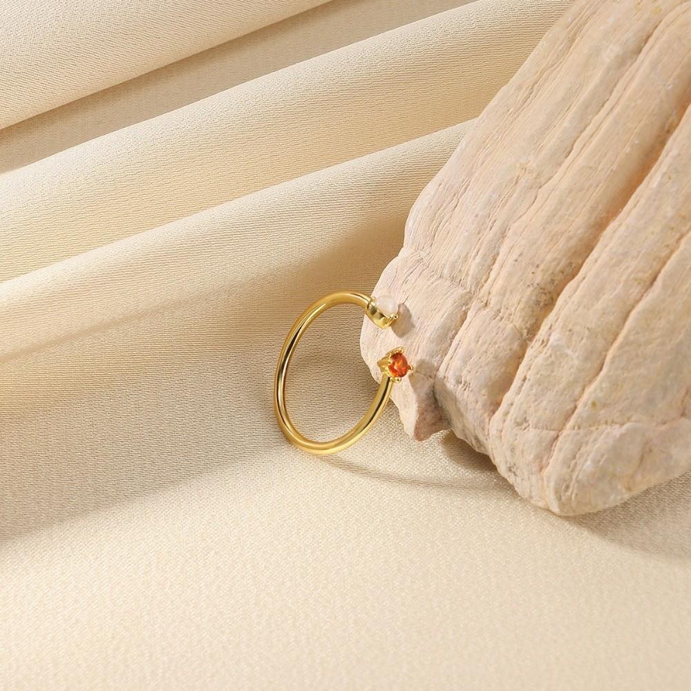 Colorful Cubic Opening Rings Gold Fashion Jewelry Trendy Zirconia Birthday Rings Gift Giving