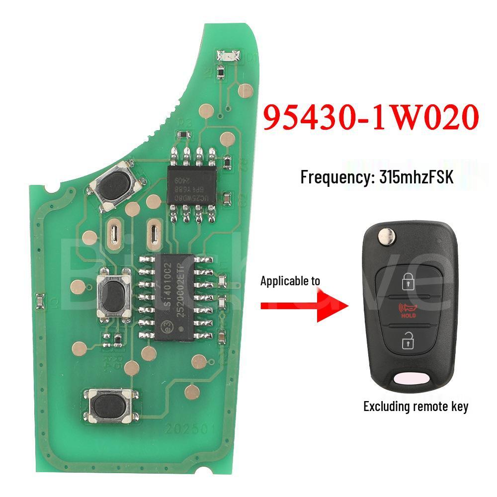 

95430-1W020: Compatible 2+1 Button Kia Rio Folding Key Circuit Board, 315MHz FSK