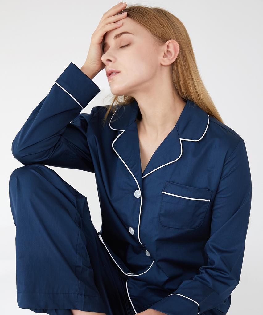 Keulaunguseu Hotel Collection Salute Cotton Pajama Set Navy