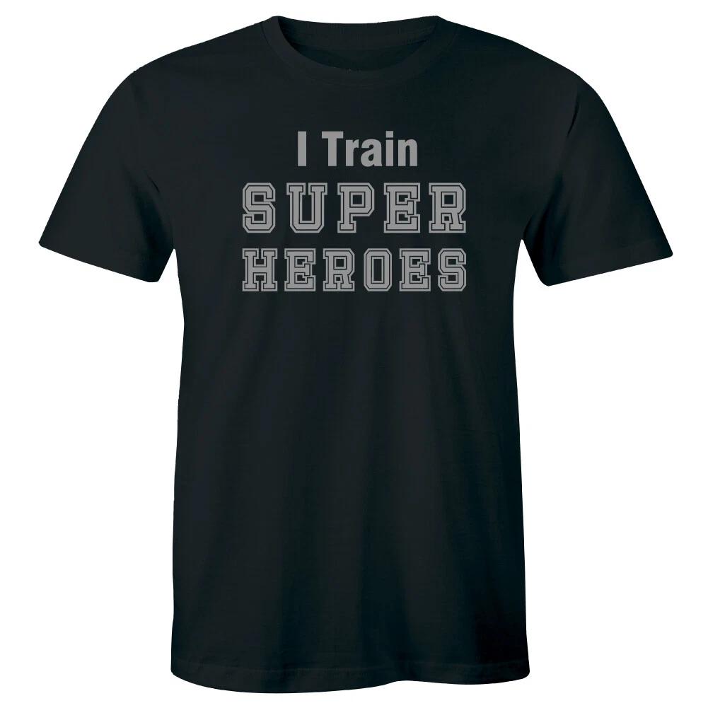 I Train Super Heroes Men s T-Shirt Coach Fitness Tee Gift for Teachers 3XL