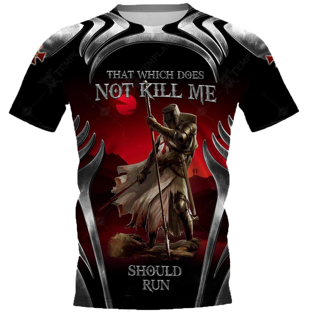 Moda 3D Crusader Knights drukowanie T Shirt dla mężczyzn europa i ameryka Harajuku ubrania Vintage Casual O-Neck topy z krótkim rękawem