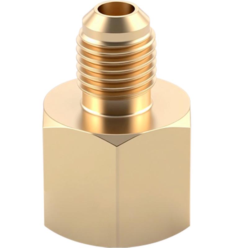 Brass Female NPT Flaring Straight Connector for Copper Oil Pipe Pressure Gauge