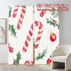 Set aus 2 Vorhängen Candy Holly Beeren Weihnachtsmuster Beliebter Stoff Außendekorationen Idealer Wohnvorhang Hergestellt aus Polyester