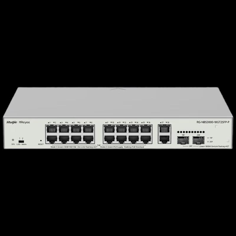 

Ruijie RG-NBS3000-18GT2SFP-P 18-Port Gigabit PoE Managed Switch