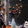 Halloween Pumpkin Bouquets Decoration Artificial Flower Stem with Realistic Leaf for Home Decoration Plant Arrangements