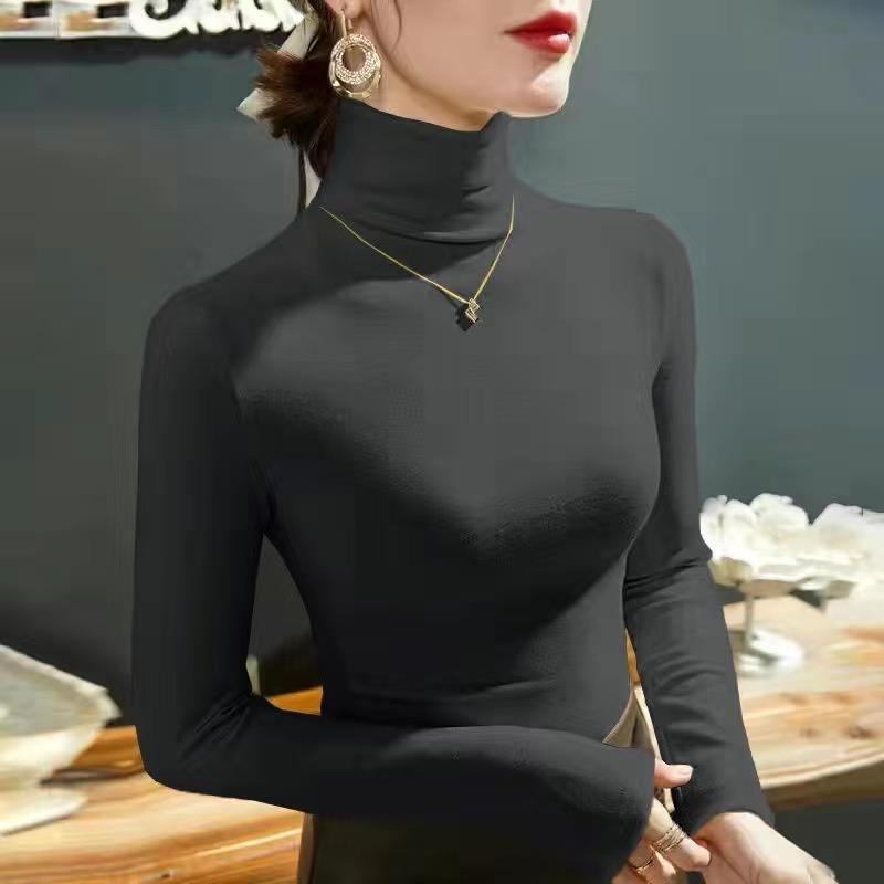 Winter Women Warm Blouse Turtleneck Pullovers Thick Bottoming Shirt for Women