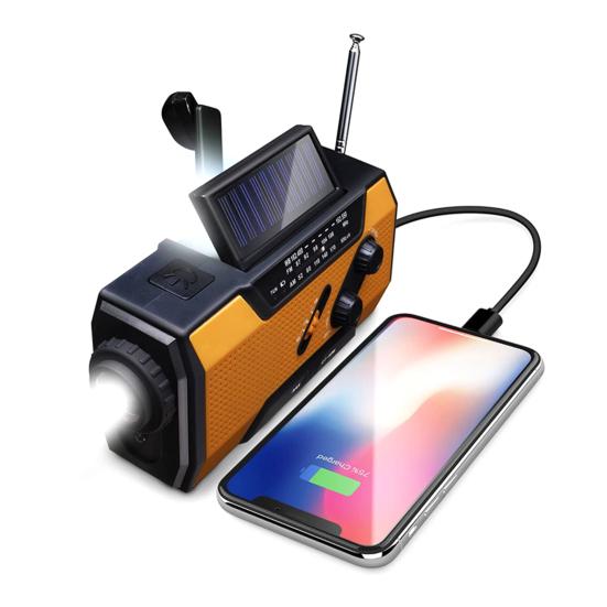 Emergency Crank Weather Solar Panel NOAA/FM/AM Radio with Portable Survival Radio Large Decibel