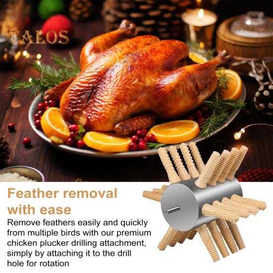 Chicken Plucker Poultry Plucking Machine Stainless Steel Feather Plucker with Rubber Fingers Easy Safe Poultry Defeathering Tool