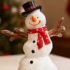 Mini Christmas Tree Figurine Cartoon Snowman Resin Statue Holiday Party Home Office Desktop Decoration Ornament Festival Gift