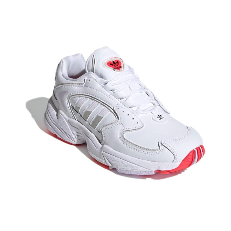 Adidas Originals Falcon 2000 Synthetic Leather Mesh Casual Lightweight Low-Top Lifestyle Shoes Women sneaker White Gray EG5475