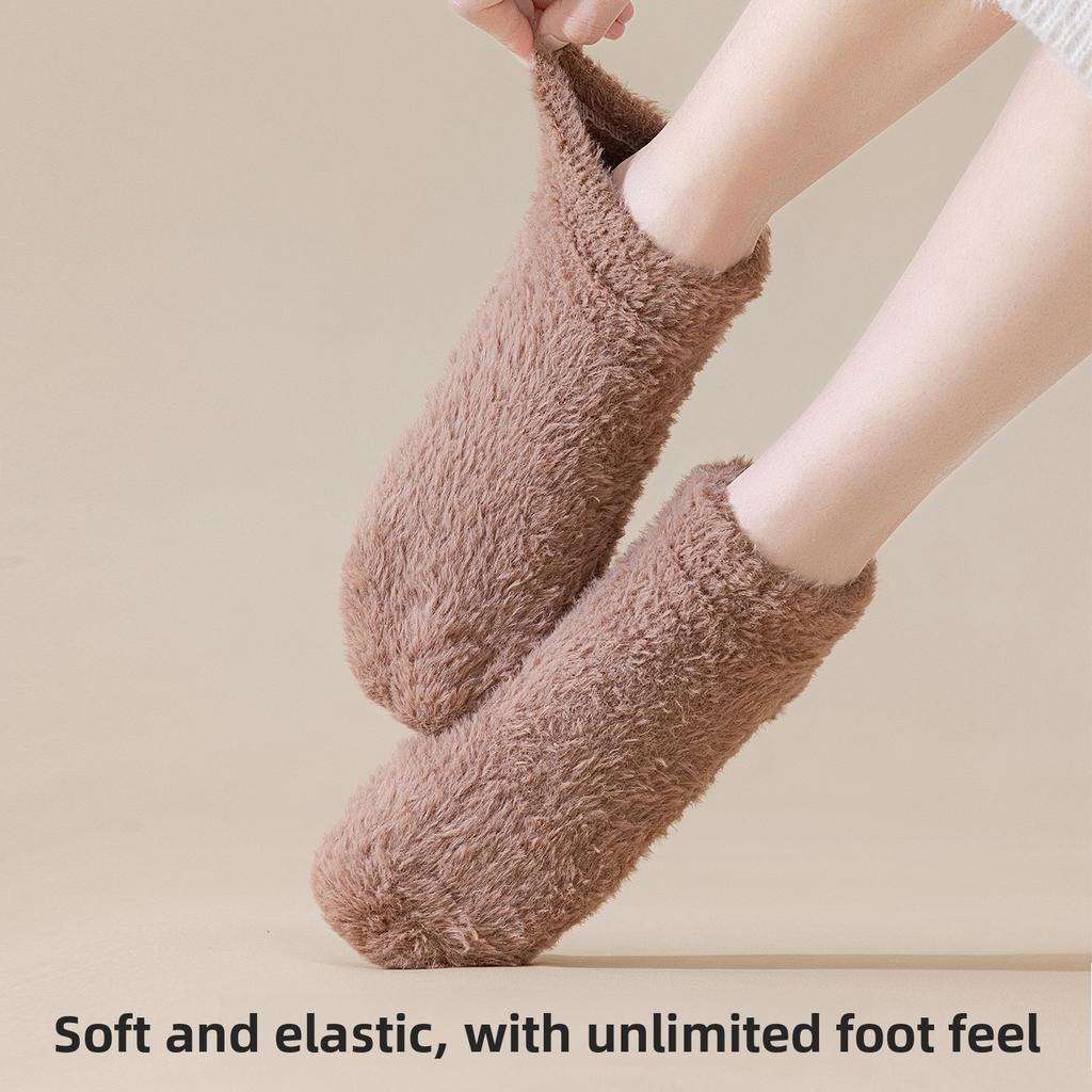 Soft Woolen Children's Thick Winter-spring Style Padded and Thick Warm Short Tube Non-slip Maternity Home Socks for Sleeping and Floor Use