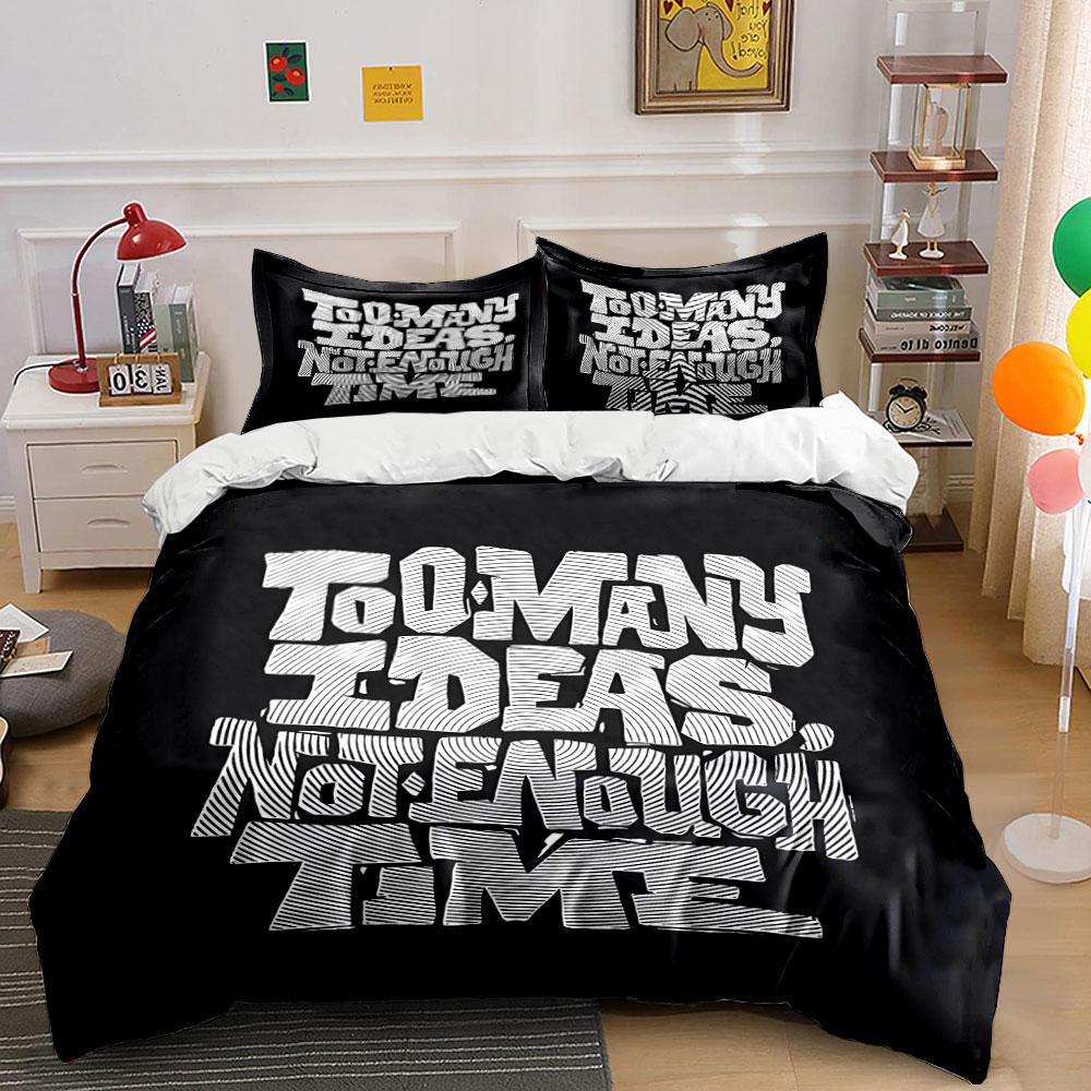 Bold text graphic design. Bedding sets Duvet cover sets Duvet covers Pillowcases(1 * Duvet Cover 2 * Pillowcases without duvet insert)