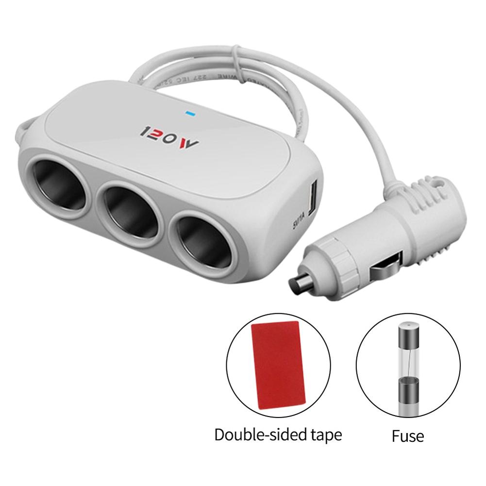 Cigarette Lighter Splitter Charger 12V 120W Car Cigarette Lighter Socket 3 Socket Cigarette Lighter Power Socket for iPhone iPad