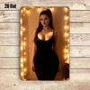 Black White Woman Silhouette Metal Wall Art 20x30cm Vintage Tin Sign Decor for Living Room Cafe Gift