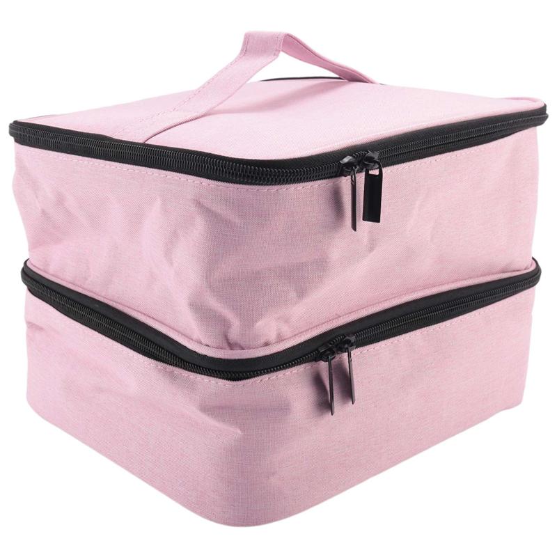 

Good-Nail And Storage Nail Polish Box Accessories Component Holds 30 Bottles 2-Layer Travel Storage розовый