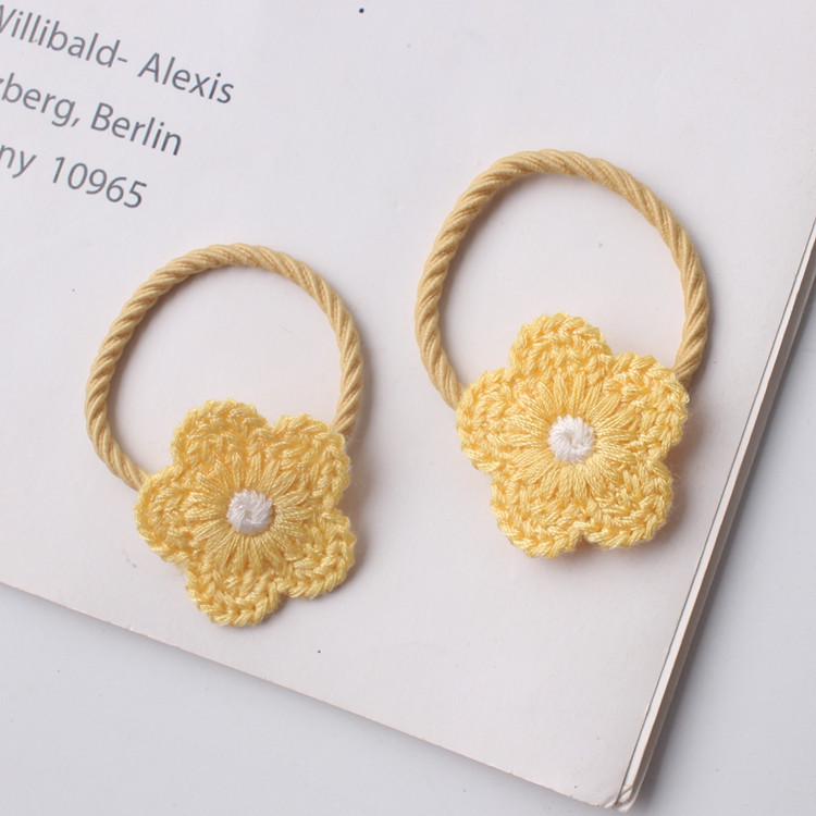 Girls  Hair Ties: Soft Elastic Knitted Flower Hair Ropes - Gentle  Cute Accessories for Kids
