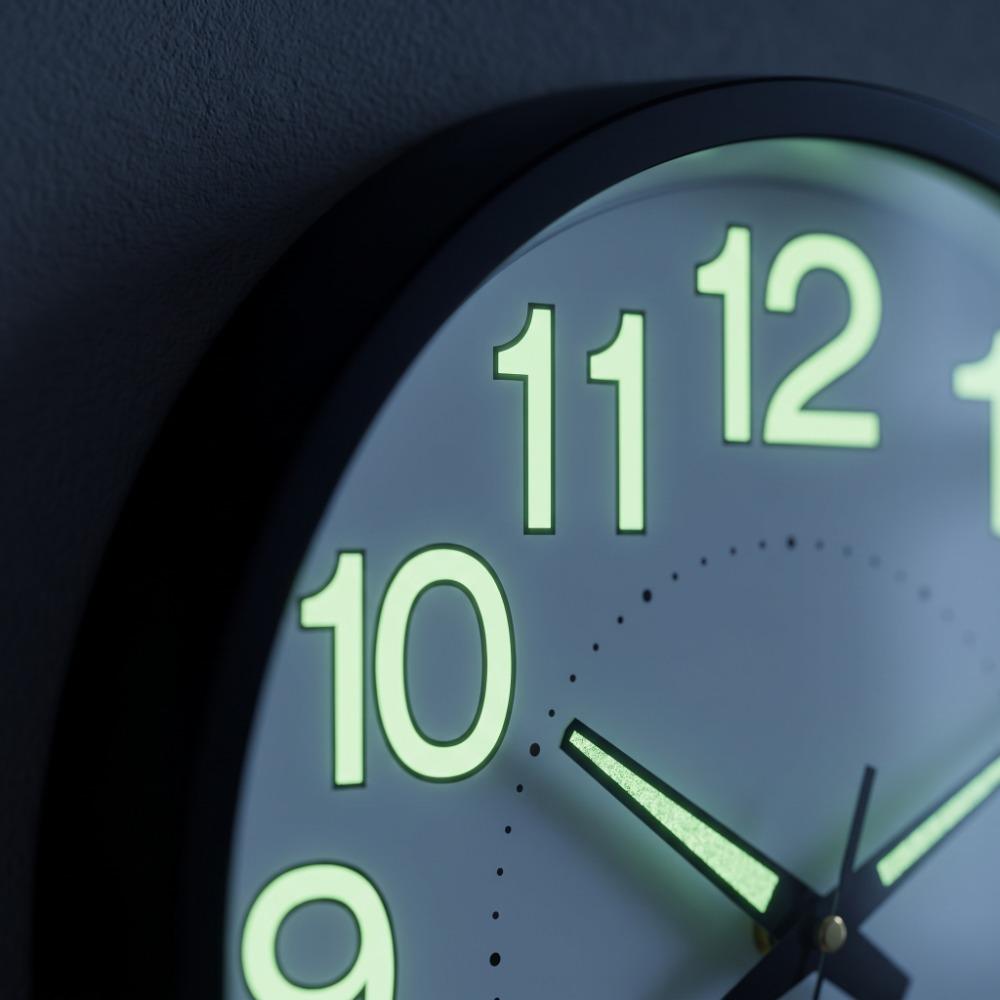12 Inch Silent Quartz Clock Plastic Frame Luminous Wall Clock Quiet Quiet Analog Clock Home Decor