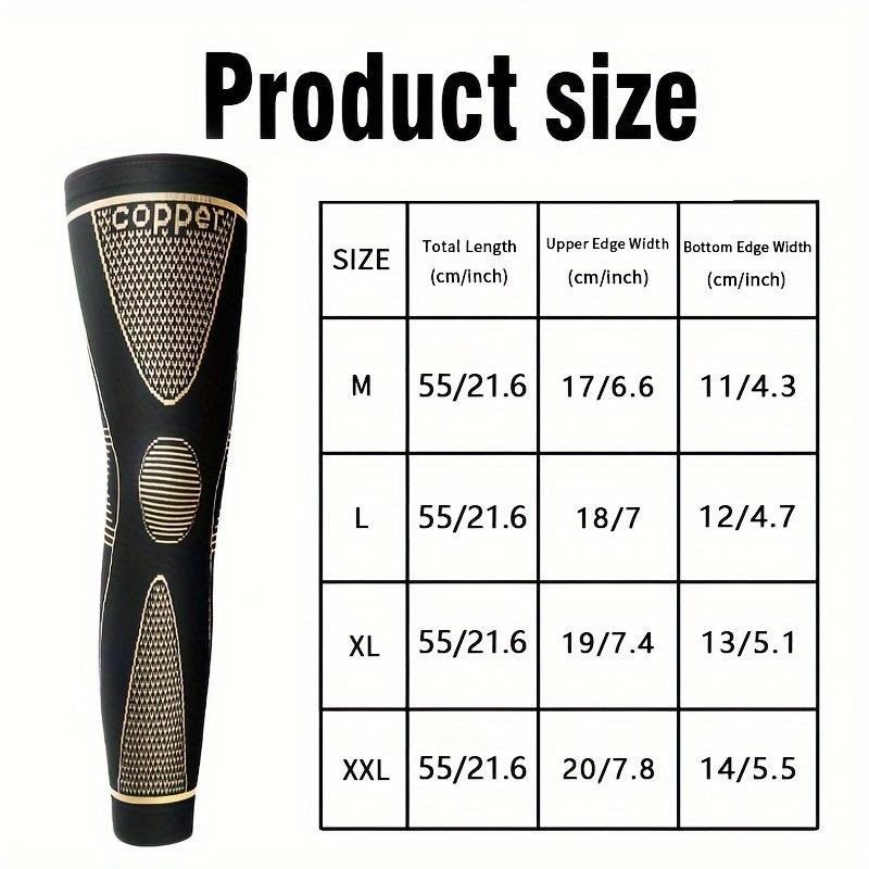 Extended Length Copper Ion Sports Knee Support High Elastic Pressure Non Slip Knee Brace