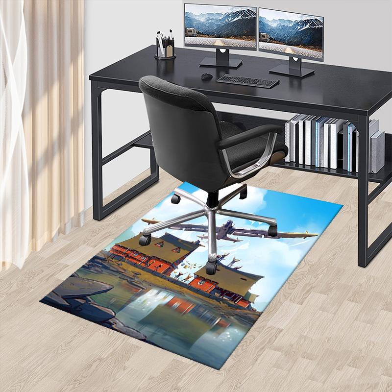 

1pc Vintage Airplane and Cat Adventure Chair Mat - Festive Gift for Office Chairs, Seasonally Universal, Suitable for Home Decor, Living Room, Bedroom 60cm by 90cm