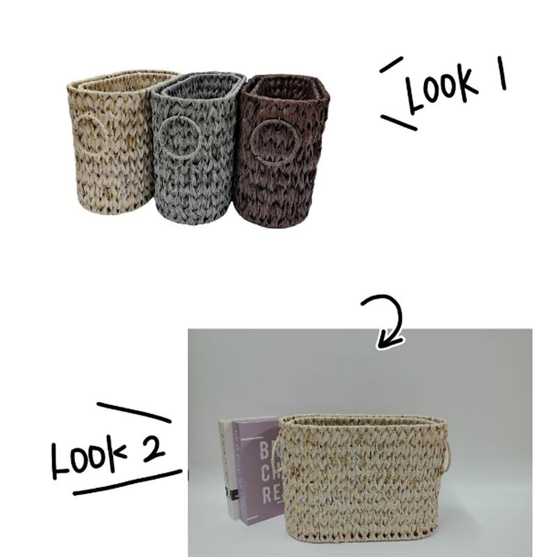 CYCLI-Storage Woven Basket,Waterproof Wicker Basket With Handles,Organizing Woven Basket,Pantry Basket,Wicker Storage Basket