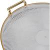 Decor Round Serving Tray, Gold Handle Round Serving Tray Display Gold Multifunctional for Desserts (Transparent)
