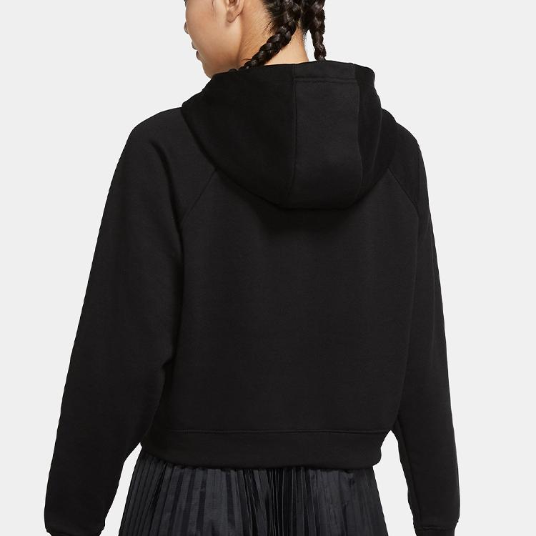 Nike Sportovní mikina s kapucí s potiskem loga Swoosh Dámská mikina Černá CU5677-011