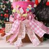 Folding Christmas Tree Top With Big Bowknot Embellishments for Indoor and Outdoor Winter Holiday Party Centerpieces