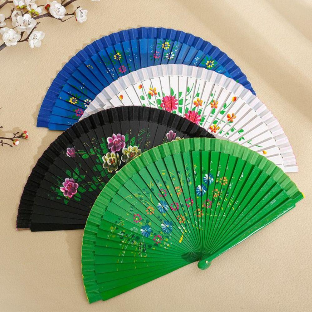 

Chinese Style Hand Folding Fan Handmade Chinese Folding Fan Dance Silk Fan Performance Props