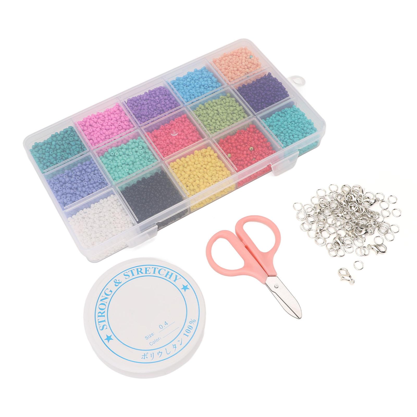 

Набор для творчества, многофункциональный, 15 отделений, бусины чистого цвета с инструментами для браслетов и сережек