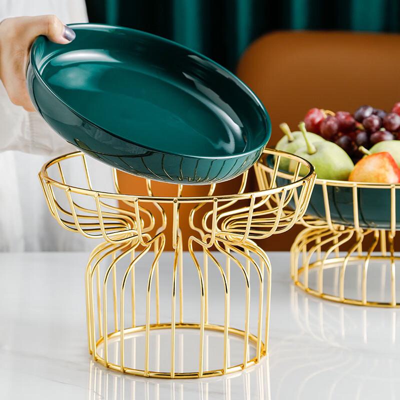 Nordic Creative Ceramic Fruit Plate with Iron Stand