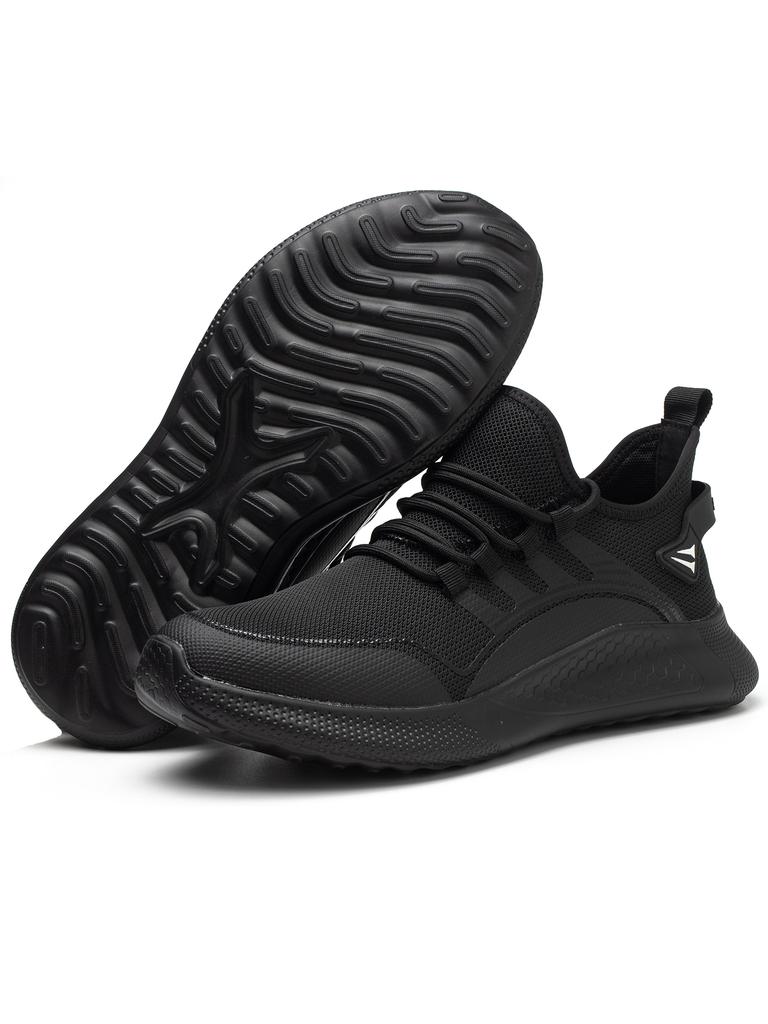 Men's Safety Shoes Anti- Crush Steel Toe Puncture Resistant Kevlar Lightweight Breathable Upper Slip-On Work Shoes