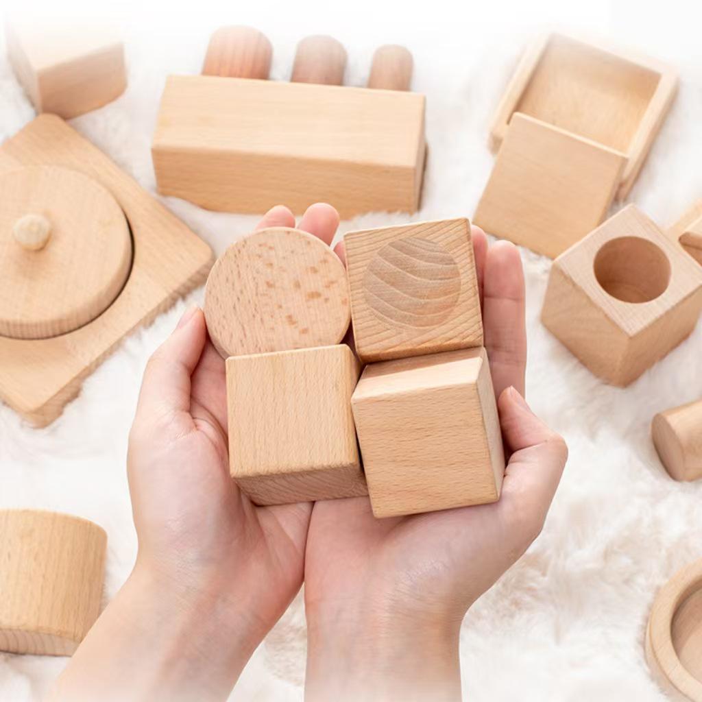 Montessori Early Education Wooden Building Blocks for Children Aged 0-3