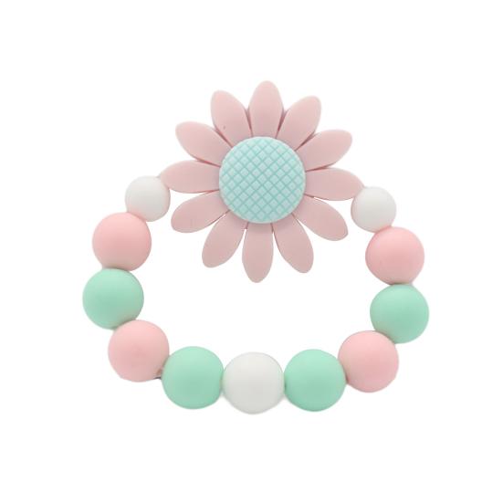 

Красочные бусины, силиконовые детские подсолнухи, мягкий браслет, прорезыватель для жевания, игрушка для прорезывания зубов, забавные подарки розовый