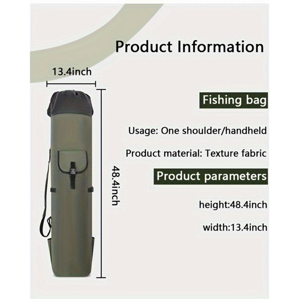 Green fishing rod bag, durable folding fishing gear handbag, multi-functional large-capacity high-quality fishing rod box.