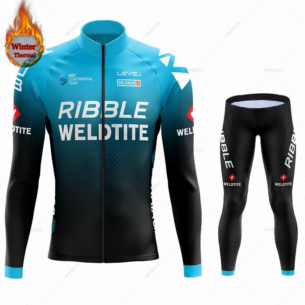 2026 Winter Velvet Warm Cycling Clothing Suit Set Wool Men Bicycle Suit Outdoor Sportswear MTB Bike Uniform Maillot Ciclisno Kit Triathlon