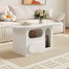 Coffee Table with Drawers, Cloud-Shaped Coffee Table with Open Storage Compartments, High-Quality Materials, 97 X 45 X 43.5