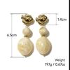 European and American stainless steel large pendant earrings, retro acrylic fashion earrings, small fish stone high-end jewelry