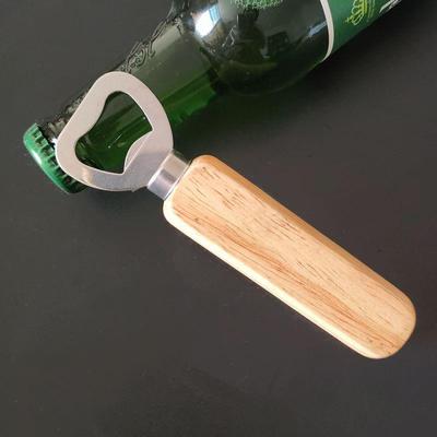 Ouvre-bouteille de bière 3D en Acier Inoxydable et Bois Massif Gadget