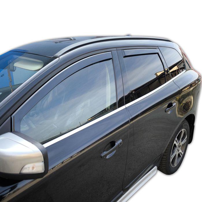 Air Deflectors - Volvo XC60 (2009-2016) - 4 Pieces - Aerodynamic - Tinted Black