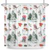 Merry Christmas Snowman Shower Curtains Waterproof Bath Curtain Santa Claus Snowflake for Bathroom Home Decor with Hooks