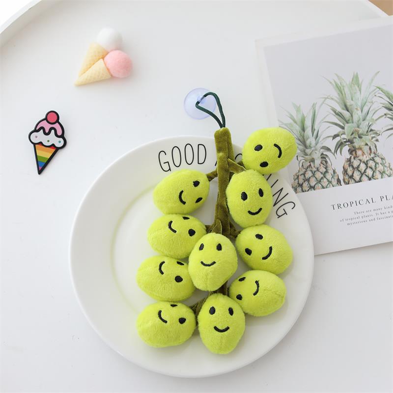 Grape-Themed Plush Doll String with Suction Cup - Green and Red Grape Pendants, Photo Props for Summer