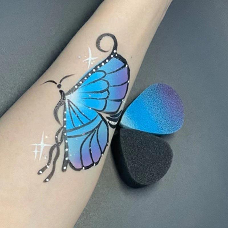 Facial painting sponge, art painting sponge, black makeup sponge block, water droplet semi-circular sponge