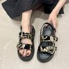 Fashion 2025 Brand Ladies Shoes Open Toe Women's Sandals Fashion Leopard Print Casual Summer Plus Size Comfortable Rome Flat Sandals
