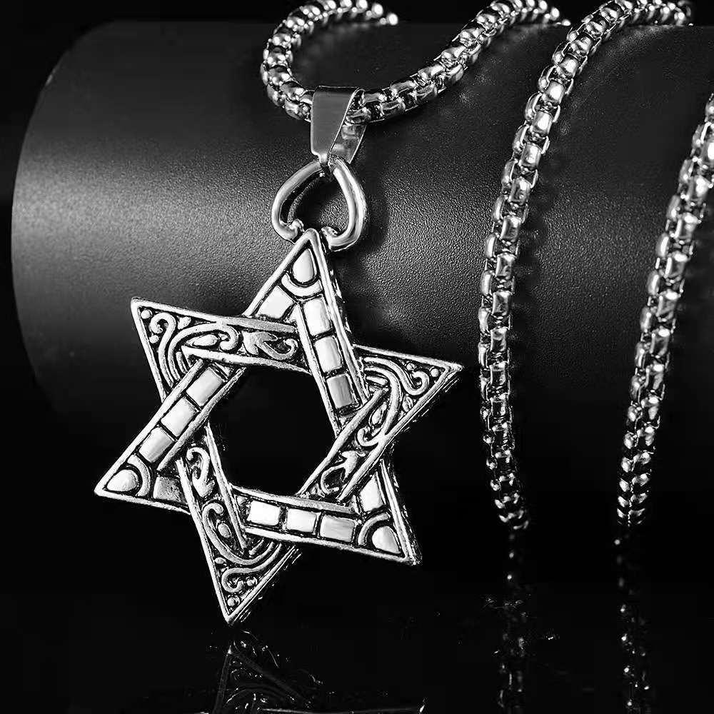 Men's Retro Hip-Hop Stainless Steel & Titanium Star Necklace