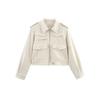 Womens Oversized Suede-Like Jacket With Notched Collar Streetwear Loose Fit Long Sleeve Cardigan Outerwear