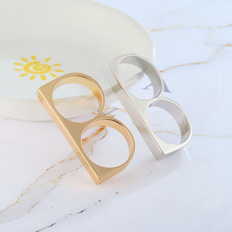 Stainless Steel Brass Knuckles 2-Fingers Hip Hop Ring - Fashion Personality Jewelry for Women And Men