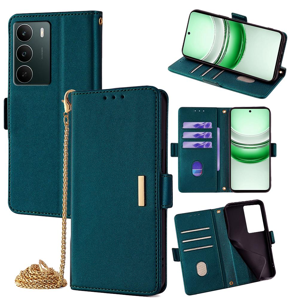 For Realme C71 4G Case PU Leather Wallet Stand Phone Cover with Crossbody Shoulder Strap